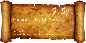 Ferencz Szilárd névjegykártya